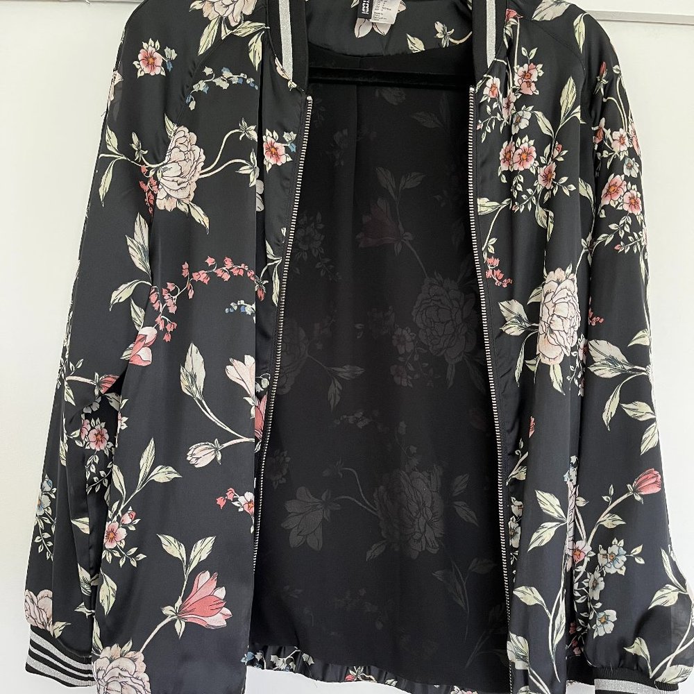 Floral bomber jacket -- H&M, size 6